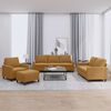 vidaXL 4-tlg. Sofagarnitur mit Kissen Braun Samt