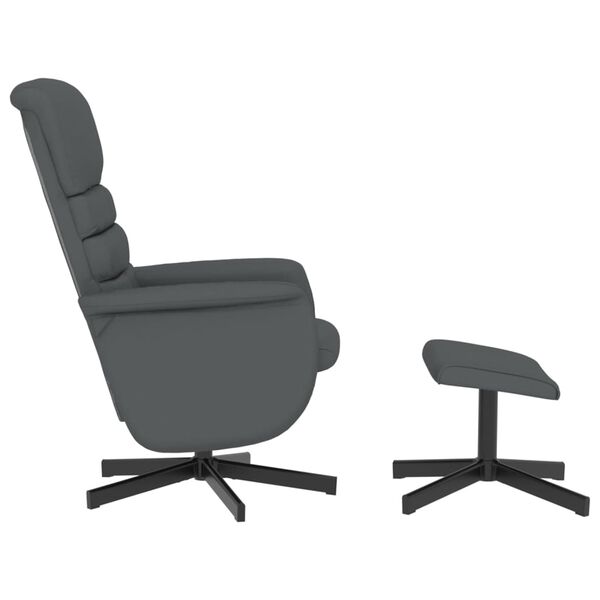 vidaXL Relaxsessel mit Fu&szlig;hocker Grau Kunstleder