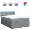 vidaXL Boxspringbett mit Matratze Hellgrau 140x200 cm Stoff