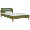 vidaXL Bettgestell mit LED Grün Stoff 90x200 cm