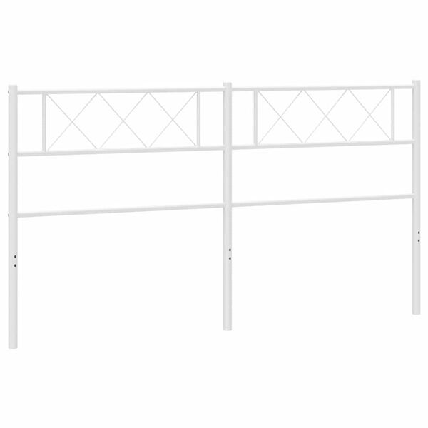 vidaXL Ersatz-Kopfteil Metall Wei&szlig; 200 cm