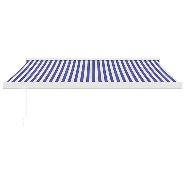 vidaXL Markise Einziehbar Blau und Wei&szlig; 3x2,5 m Stoff und Aluminium