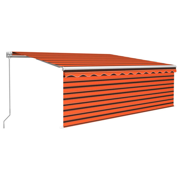 vidaXL Markise Manuell Einziehbar mit Rollo & LED 4x3 m Orange & Braun