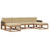 vidaXL Outdoor-Sofagarnitur 6 stk. Natur und Beige
