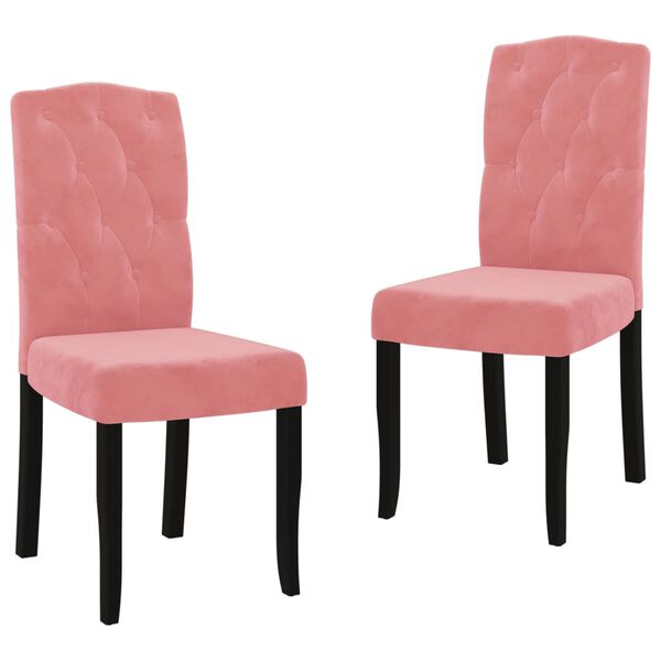 vidaXL Esszimmerst&uuml;hle 2 Stk. Rosa Samt