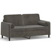 vidaXL 2-Sitzer-Sofa mit Kissen Dunkelgrau 140 cm Samt