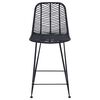 vidaXL Barstuhl 2 pcs Schwarz 44,5 x 54,5 x 97,5 cm Rattan und Eisen