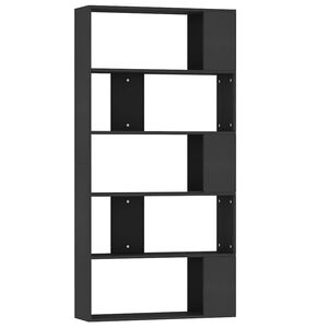 vidaXL B&uuml;cherregal/Raumteiler Schwarz 80x24x159 cm Holzwerkstoff