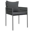 vidaXL 3-tlg. Garten-Essgruppe mit Kissen Poly Rattan und Stahl