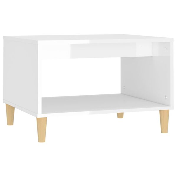 vidaXL Couchtisch Hochglanz-Wei&szlig; 60x50x40 cm Holzwerkstoff