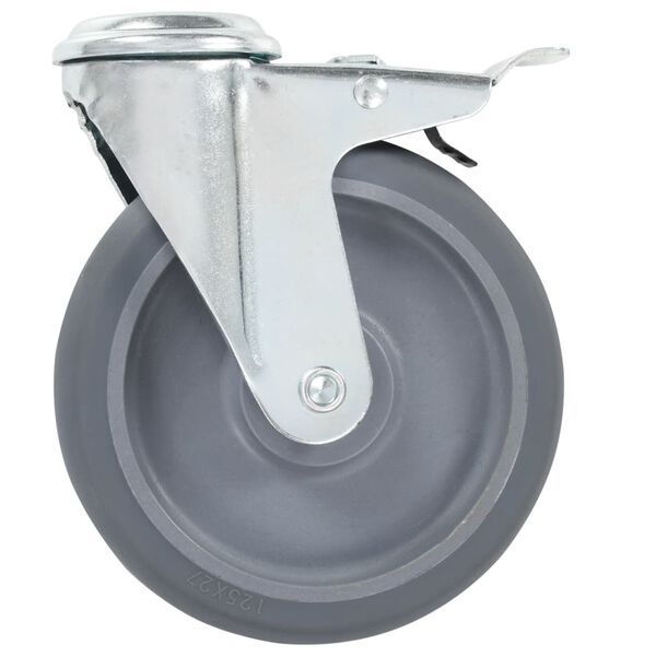 vidaXL 8 Stk. Lenkrollen mit R&uuml;ckenloch 125 mm