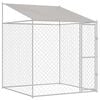 vidaXL Hundek&auml;fig mit Dach Silber 200 x 200 x 258 cm Stahl und PE