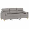 vidaXL 3-Sitzer-Sofa mit Kissen Hellgrau 180 cm Stoff