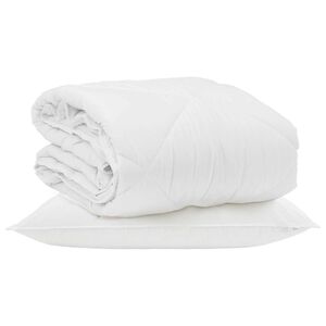 vidaXL Sommerdecke mit Kissen 2 pcs Wei&szlig; Mikrofaser