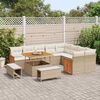 vidaXL Garten-Sofa-Set 12 pcs Beige und Creme 100 x 100 x 71 cm