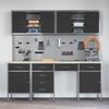 vidaXL Werkbank mit Speicher 10 pcs Schwarz Ingenieure Holz und Stahl