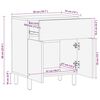 vidaXL Nachttisch Schwarz 50x33x60 cm Raues Mangoholz