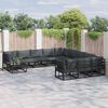 vidaXL Gartensofa-set mit Kissen 11 pcs Schwarz Aluminium