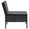 vidaXL 6-tlg. Garten-Lounge-Set mit Auflagen Poly Rattan Schwarz