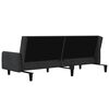 vidaXL Schlafsofa 2-Sitzer mit Hocker Schwarz Samt