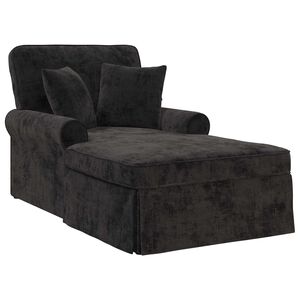 vidaXL Chaise Lounge mit Rock mit Kissen Schwarz 157 x 91 x 91 cm ARES