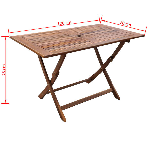 vidaXL Gartentisch 120x70x75 cm Massivholz Akazie
