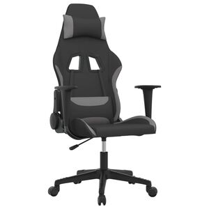 vidaXL Gaming-Stuhl mit Massagefunktion Schwarz und Hellgrau Stoff