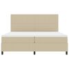 vidaXL LED Boxspringbett Hellgrau und Wei&szlig; 200 x 200 cm Cordstoff