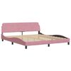 vidaXL Bettgestell mit LED ohne Matratze "Hanko" Rosa 180x200 cm Samt