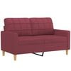 vidaXL 3-tlg. Sofagarnitur mit Kissen Weinrot Stoff