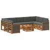 vidaXL Outdoor-Sofagarnitur 10 stk. Natur und Anthrazit