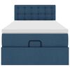 vidaXL Ottomane Bett mit Matratze & LEDs Blau 90x200 cm Stoff