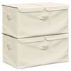 vidaXL Aufbewahrungsboxen 2 Stk. Stoff 50x30x25 cm Creme
