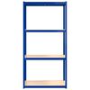 vidaXL Regale mit 4 B&ouml;den 4 Stk. Blau Stahl & Holzwerkstoff