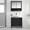 vidaXL Badezimmerm&ouml;bel Set 2 pcs Schwarz Eichen-Optik Holzwerkstoff