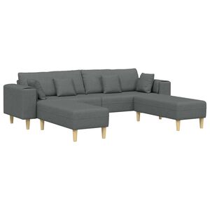 vidaXL Sofa 3 stk. Dunkelgrau Stoff