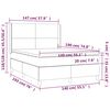 vidaXL Boxspringbett mit Matratze & LED Dunkelgrau 140x190 cm Stoff