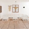 vidaXL 9-tlg. Garten-Lounge-Set Wei&szlig; Massivholz Kiefer
