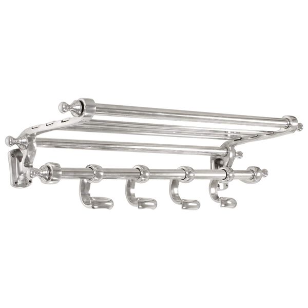 vidaXL Garderobenst&auml;nder Wandmontiert Silber 77 x 30 x 18 cm Aluminium
