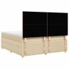 vidaXL Boxspringbett mit Matratze Creme 180x200 cm Stoff