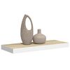 vidaXL Schweberegal Eichen-Optik und Wei&szlig; 60x23,5x3,8 cm MDF