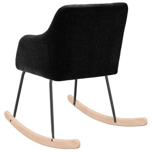 vidaXL Schaukelstuhl Schwarz Stoff