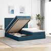 vidaXL Ottoman-Bett mit Matratzen Dunkelblau 200x200 cm Samt