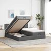 vidaXL Ottoman-Bett mit Matratzen & LEDs Dunkelgrau 200x200 cm Stoff