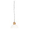 vidaXL H&auml;ngelampe Industriestil Wei&szlig; Rund 42 cm E27 Mango Massivholz