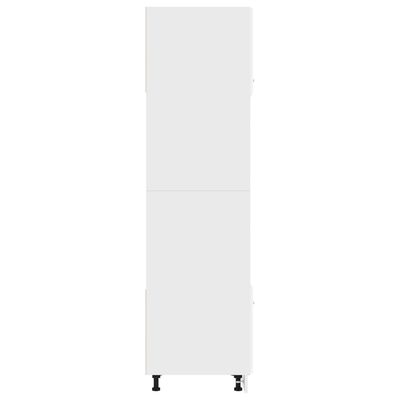 vidaXL Mikrowellenumbauschrank Hochglanz-Weiß 60x57x207 cm