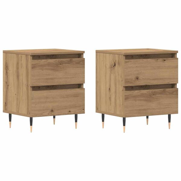 vidaXL Nachttisch 2 pcs Artisan-Eiche 40 x 35 x 50 cm Holzwerkstoff