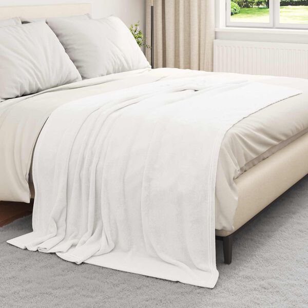 vidaXL &Uuml;berwurfdecke Wei&szlig; 150 x 200 cm Fleece