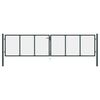 vidaXL Maschen-Gartentor verzinkter Stahl 400 x 75 cm Grau