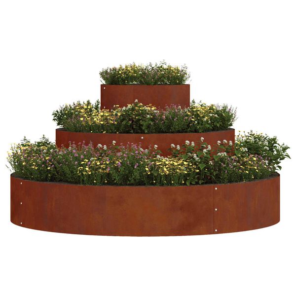 vidaXL Garten-Pflanzgef&auml;&szlig; Braun 120 x 120 x 20 cm Wetterfeststahl